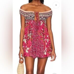 FREE PEOPLE Bali Mariposa Floral  Dress sz M
